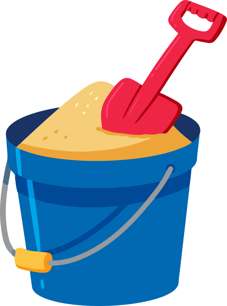 Beach Sand Bucket with Toy Shovel